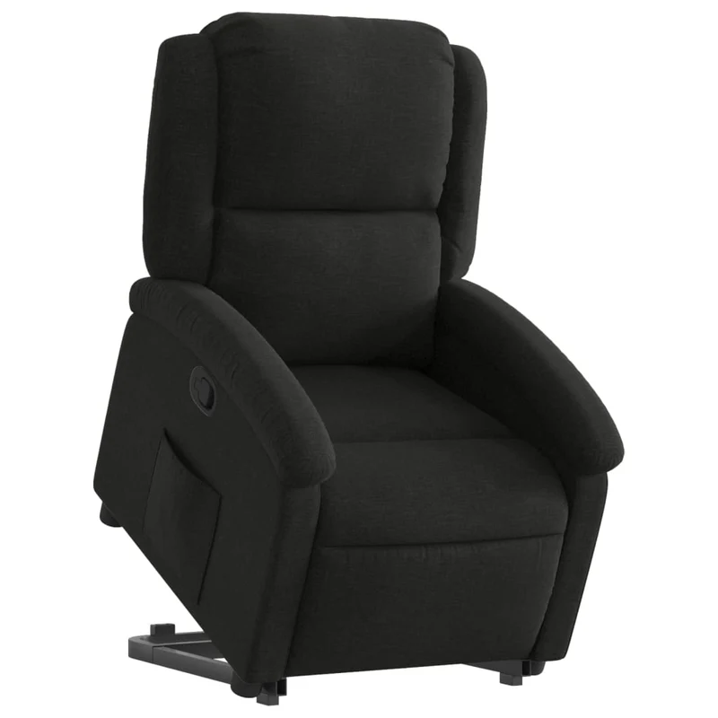 Fauteuil relax TV rembourrage confortable fonction de levage électrique en tissu noir DEC028111