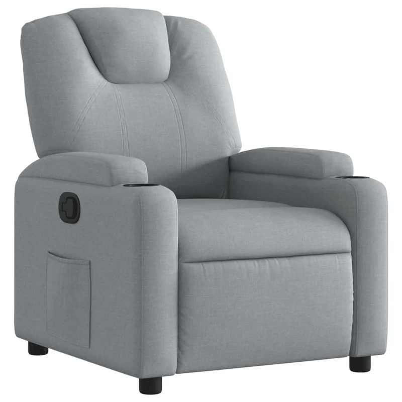 Fauteuil relax TV rembourrage confortable fonction d'inclinaison manuelle en tissu gris clair DEC027895