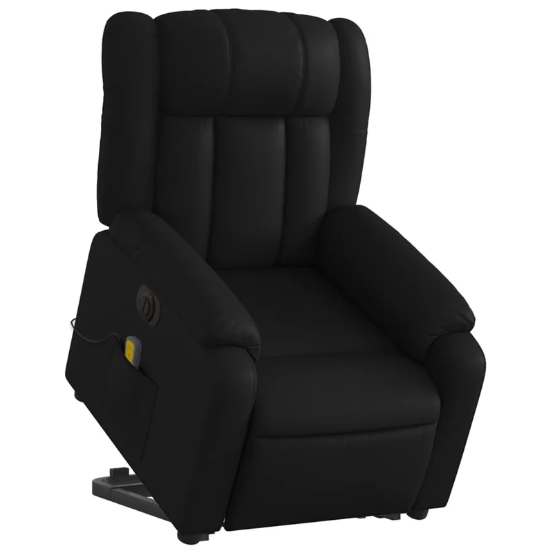 Fauteuil de relaxation fonction massage et inclinable fonction de levage électrique PVC noir DEC027806