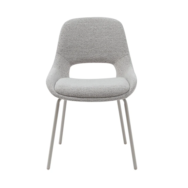 Chaise repas tissu marron et crème