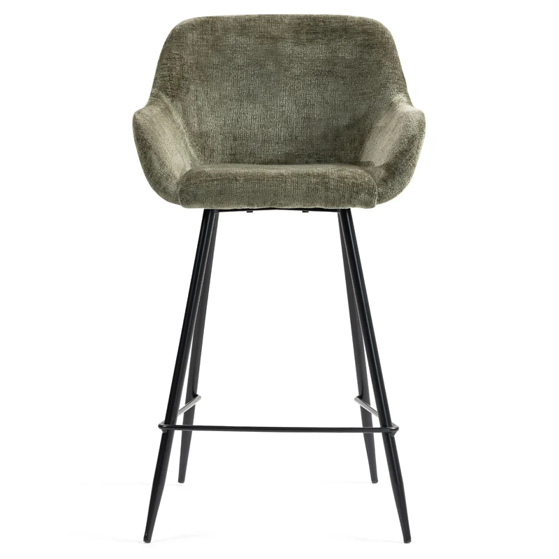 Chaise snack tissu chenille kaki