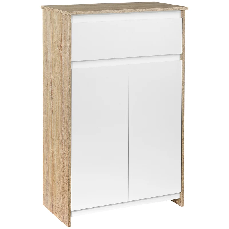 Meuble de salle de bain compact 60 x 30 x 90 cm rangement optimisé et tiroir placard minimaliste moderne en MDF blanc 21_0001893
