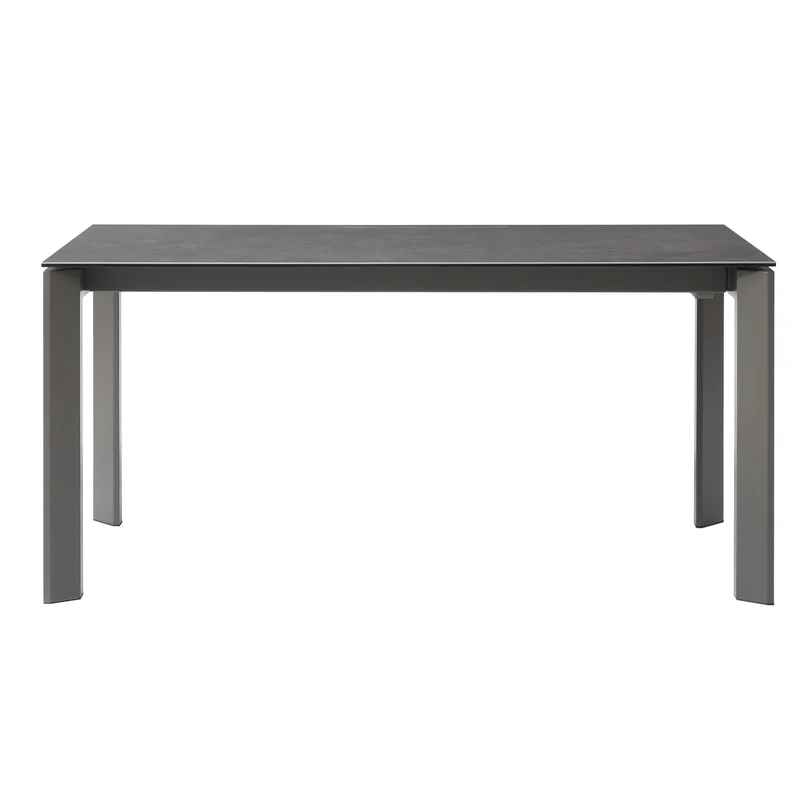 Table repas en céramique noir 160 cm avec allonge