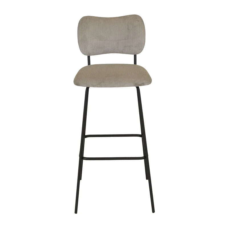 Chaise snack velours côtelé gris acier