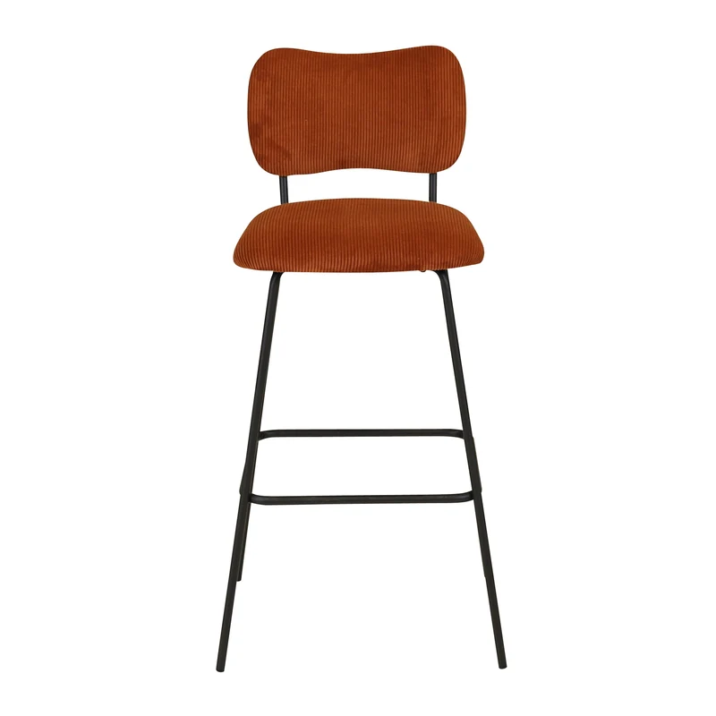 Chaise snack velours côtelé marron foncé