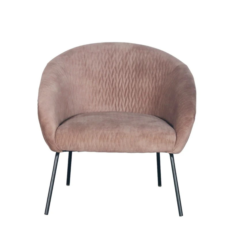 Fauteuil en velours marron clair