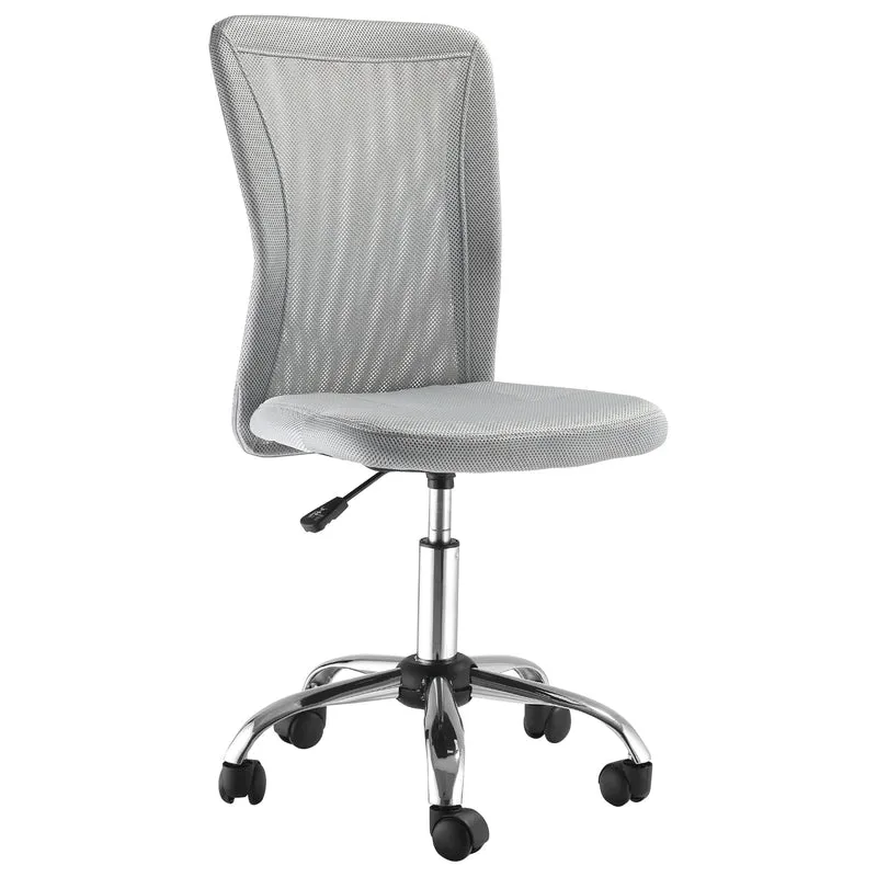Chaise de bureau ergonomique 43 x 58 x 100 cm réglable 42-52 cm pivotant 360 degrés salon design moderne en tissu gris 21_0006168