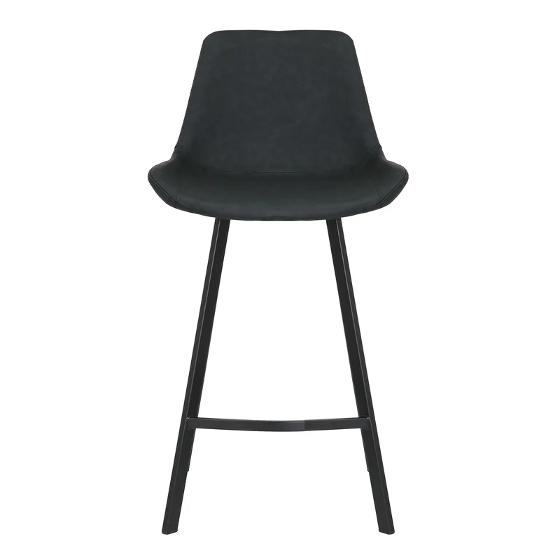 Chaise snack PU noir mat