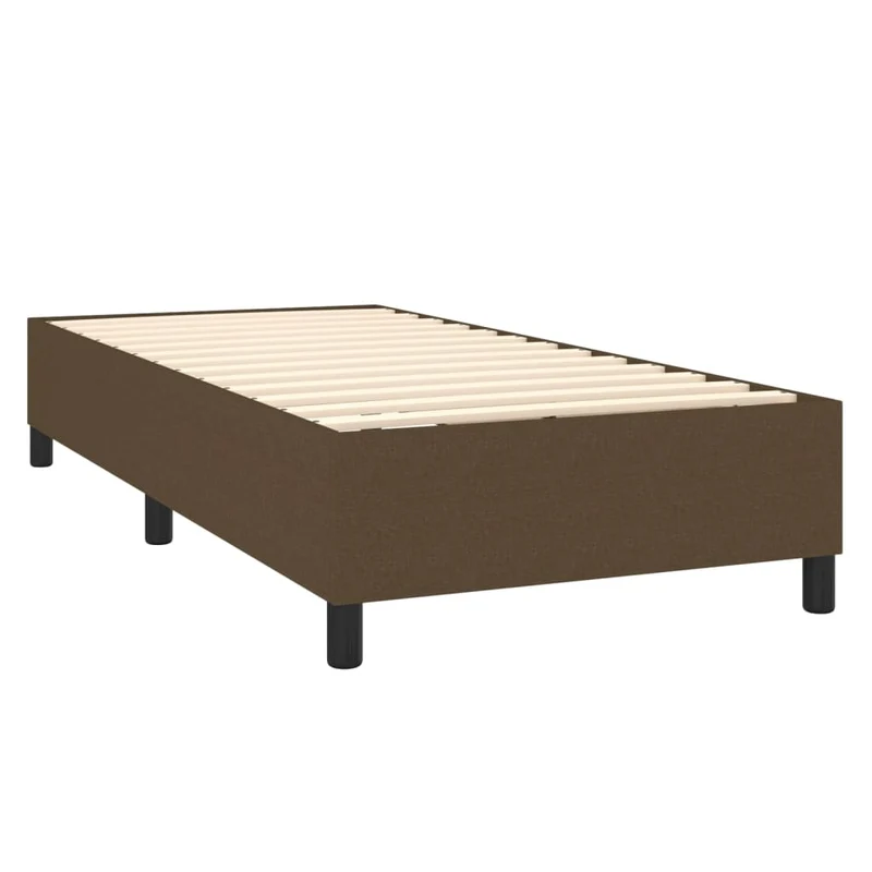 Sommier à lattes sur pieds cadre de lit 90x200 cm tissu marron foncé TDL0207045