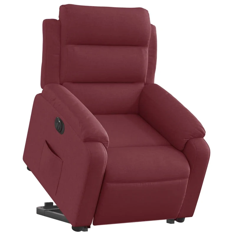 Fauteuil relax TV fonction de levage électrique très confortable en tissu rouge bordeaux DEC028549