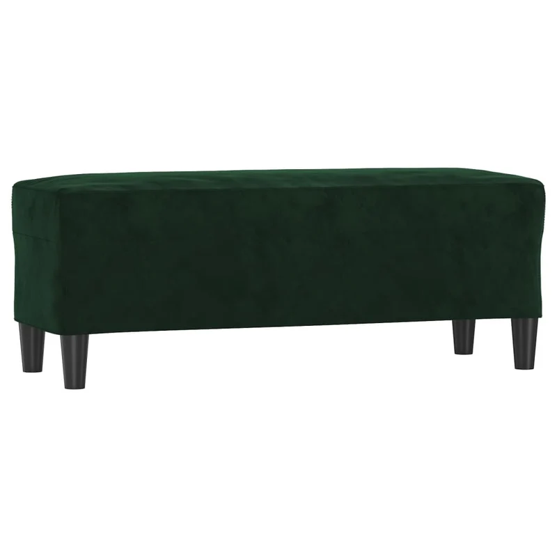 Banquette banc d'entrée bout de lit 100 x 35 x 41 cm en velours vert DEC024688