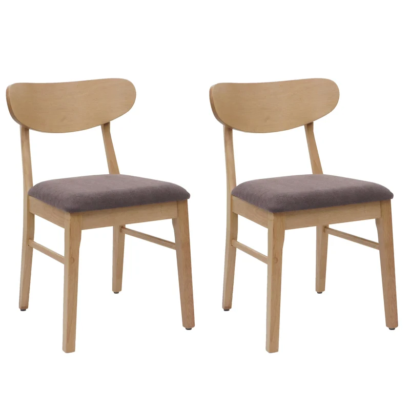 Lot de 2 chaises de salle à manger cuisine avec dossier en tissu taupe et structure en bois 04_0007382
