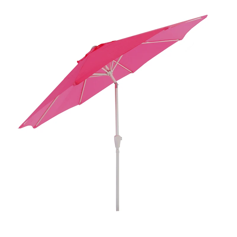 Parasol de jardin Ø 3m inclinable polyester/aluminium 5kg rose 04_0003881