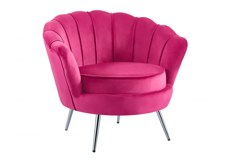 Fauteuil coquillage velours fuchsia - Nymea
