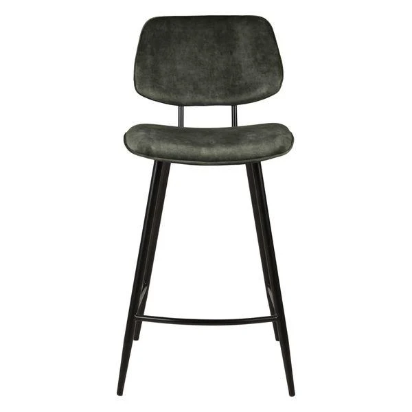 Chaise plan de travail velours verte foncée