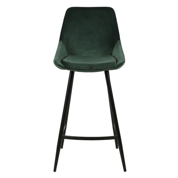 Chaise snack velours verte foncée