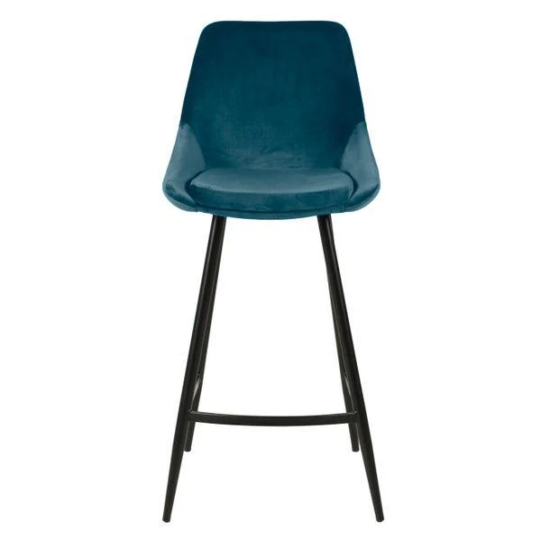 Chaise snack en velours bleu