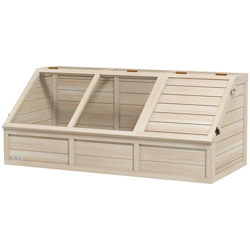 Enclos maison pour tortue extérieur jardin 120 x 55 x 50 cm couvercle ouvrable 2 zones séparées rustique en bois naturel 21_0007849