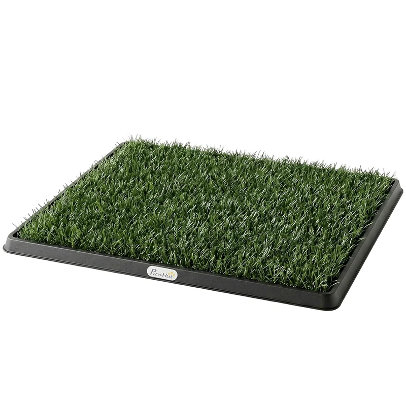 Toilette pour chien d'entraînement 63 x 50,5 x 3,5 cm système 3 couches drainage rapide lavable moderne épuré en PP noir 21_0007532