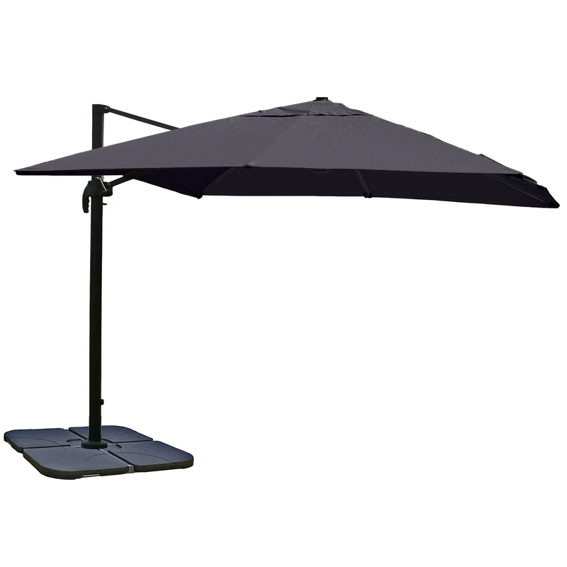 Parasol déporté 3x4 m avec base 360° aluminium acier polyester résistant anthracite 04_0010313