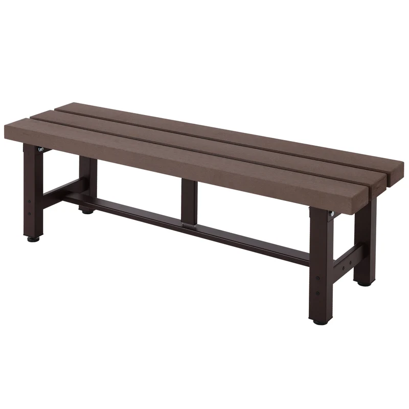 Banc de jardin en aluminium siège de balcon WPC marron 120 cm 04_0005827
