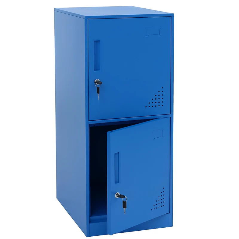 Armoire vestiaire métallique casier de rangement 2 portes 90x38x45 cm bleu 04_0008946