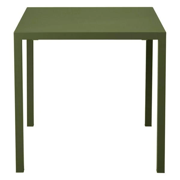 Table repas carré outdoor 80cm métal vert foncé
