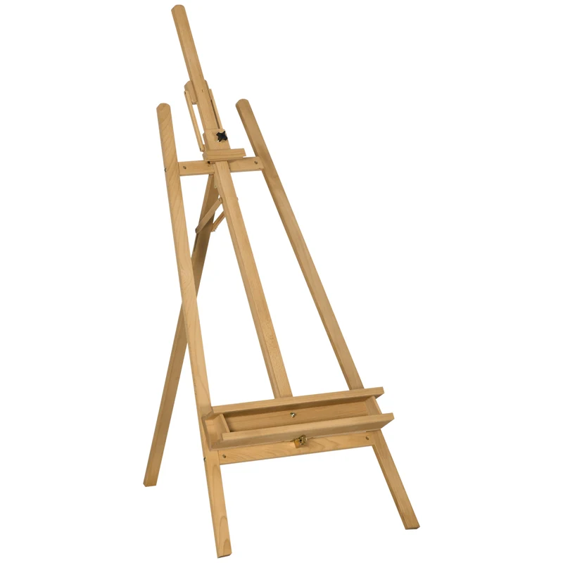 Chevalet de peinture sur pied 65 x 110 x 180-235 cm inclinaison 90-120° toile réglable stable épuré en bois naturel 21_0006107