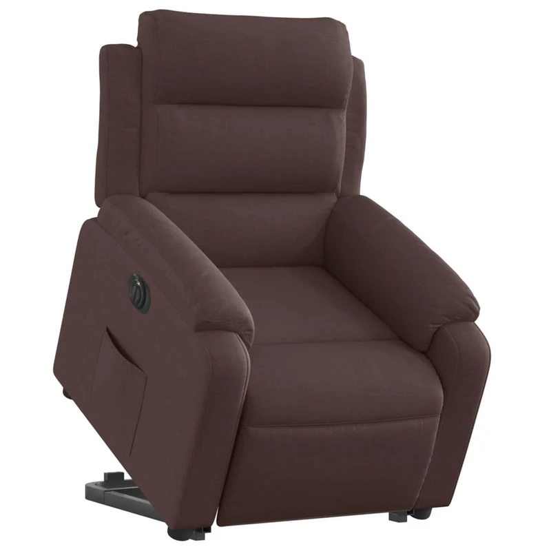 Fauteuil relax TV fonction de levage électrique très confortable en tissu marron foncé DEC028403