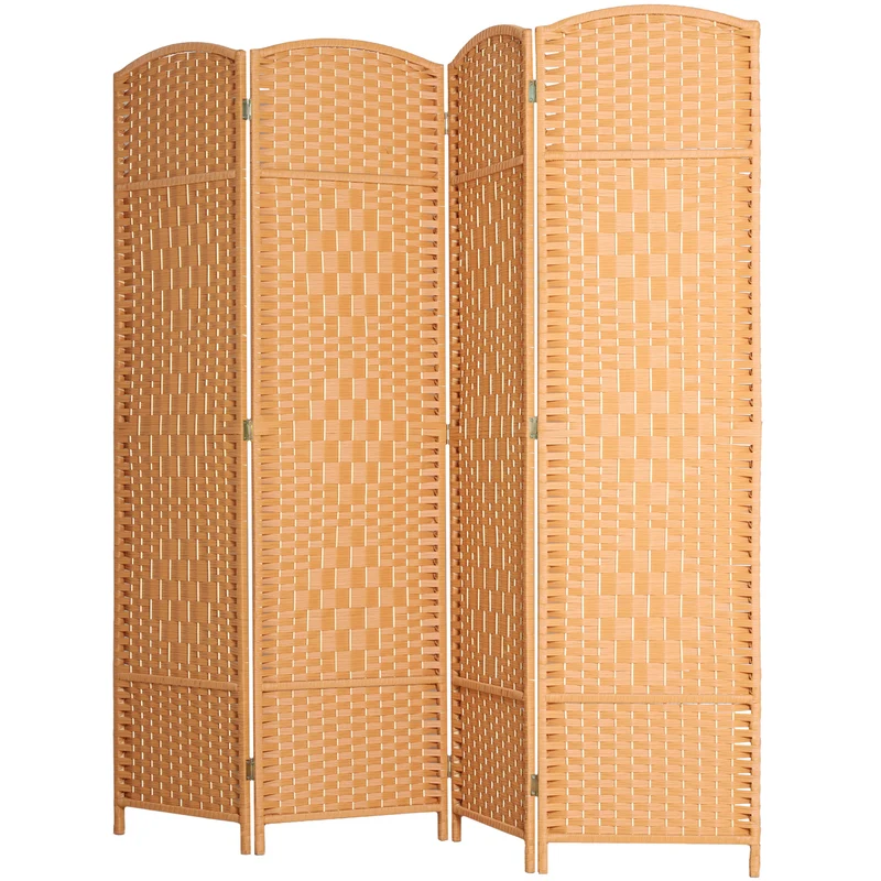 Paravent intérieur pliable séparation de pièce 180 x 1,7 x 180 cm intimité élégant design en polypropylène brun clair 21_0001338