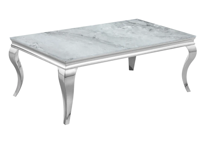 Table basse rectangulaire marbre gris argent - Neo