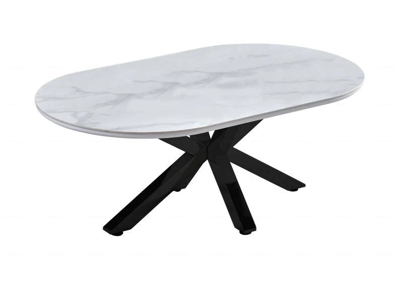 Table basse ovale céramique marbre noir - Otho