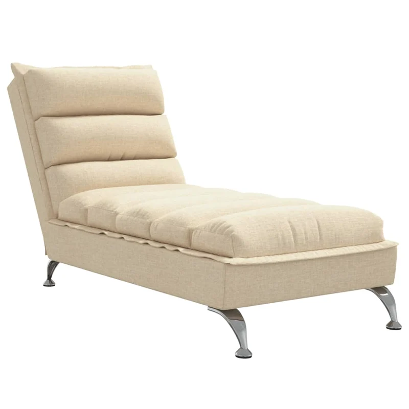 Méridienne chaise longue pour intérieur avec coussins en tissu crème DEC026069
