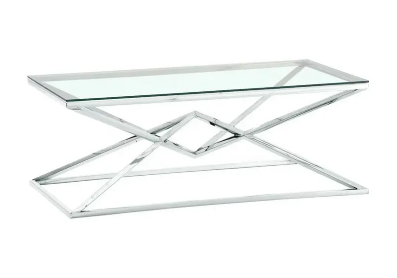 Table basse design argenté - Luxor