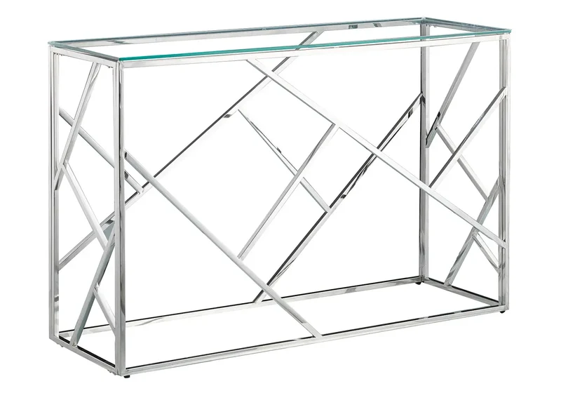 Console design chromé verre trempé - Ilea