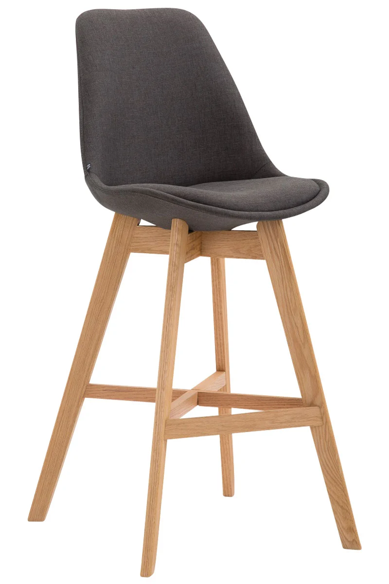 Tabouret de bar chaise haute design scandinave moderne en tissu gris foncé TDB10378
