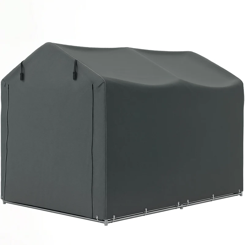 Abri pour vélos extérieur 220 x 157 x 165 cm imperméable anti-uv rangement contemporain en métal galvanisé gris foncé 21_0005534