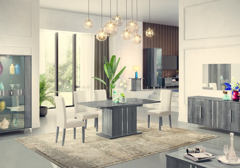 Salle à manger design bois gris foncé – LUNA