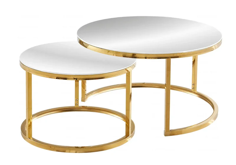 Tables gigognes dorées miroir - Orea