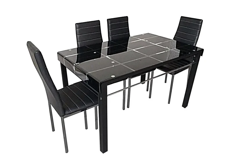 Table repas 6 chaises noires - Tao