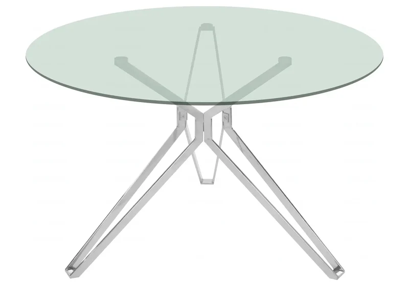 Table ronde chromé verre trempé - Iva