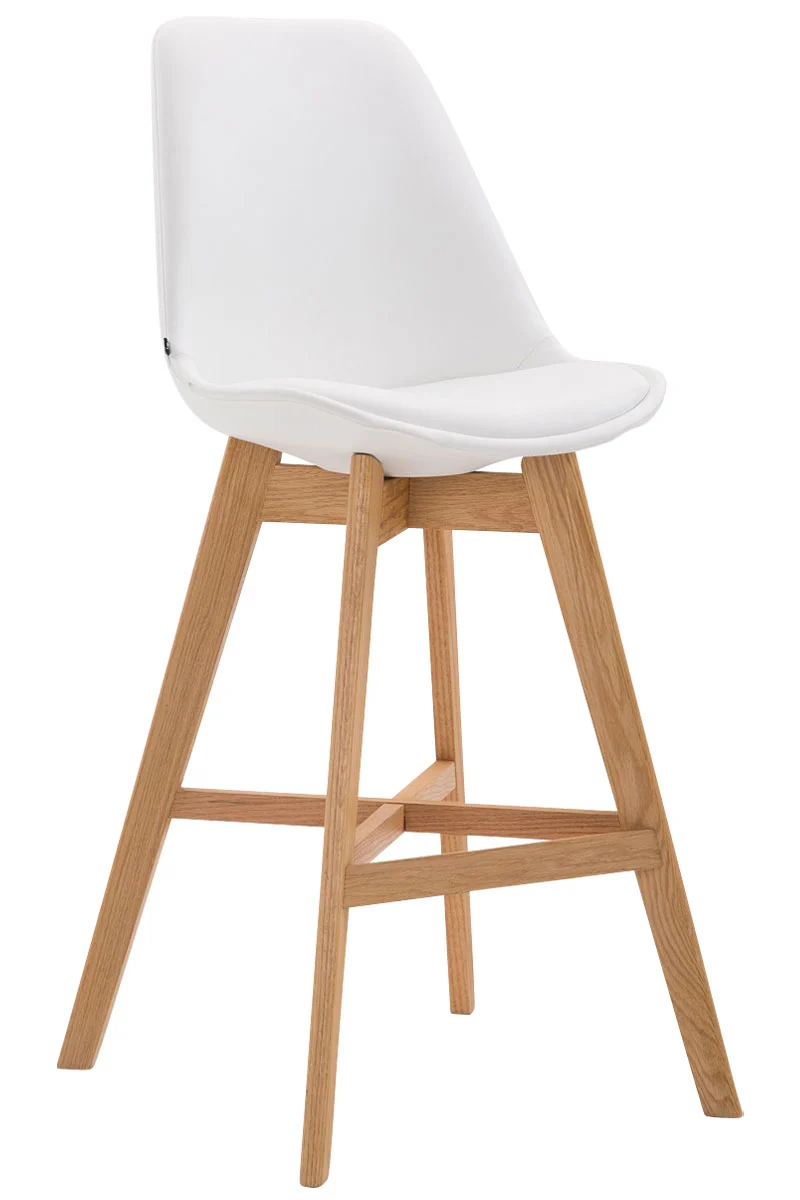 Tabouret de bar chaise haute design scandinave moderne en synthétique blanc TDB10387