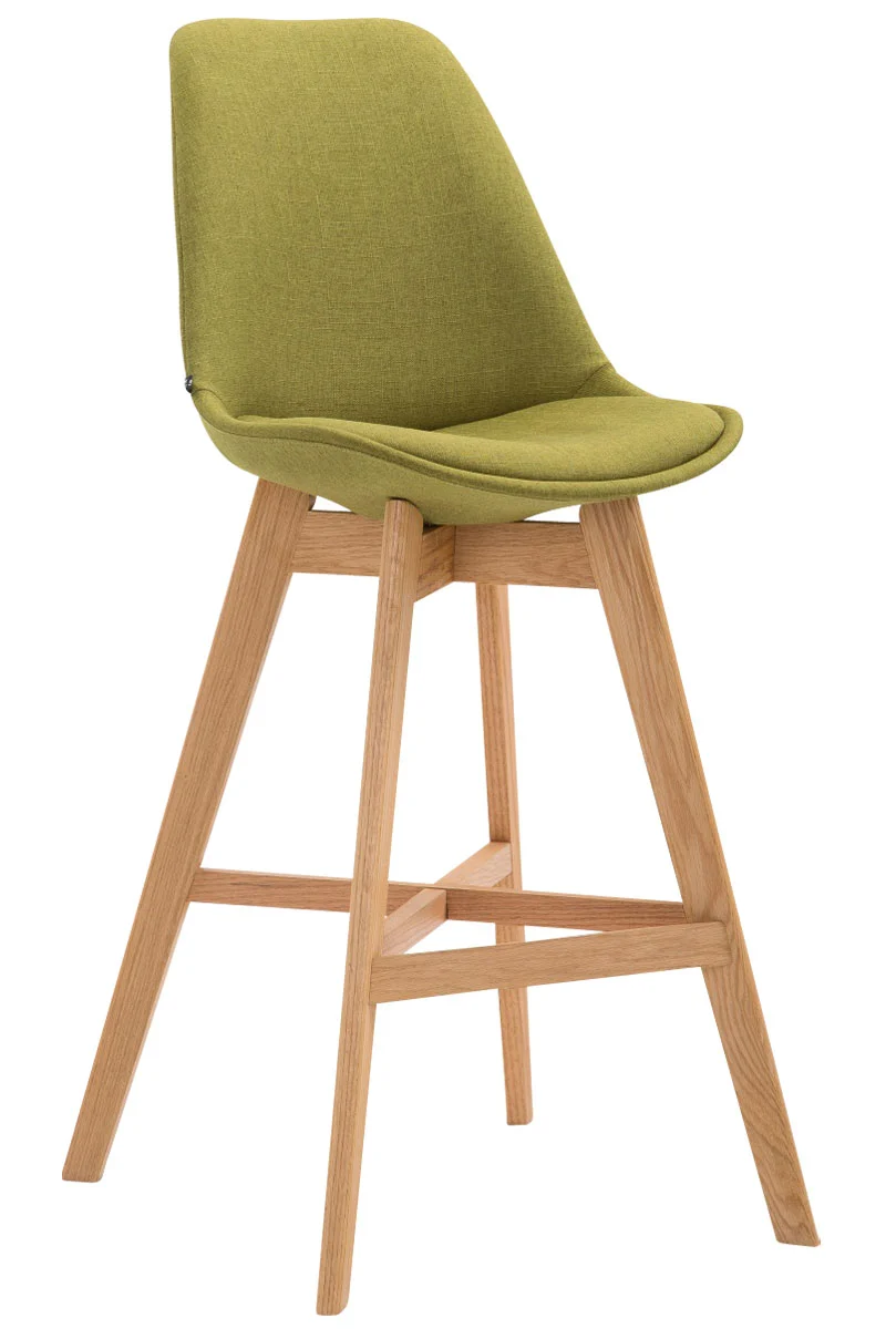 Tabouret de bar chaise haute design scandinave moderne en tissu vert 10_0000926