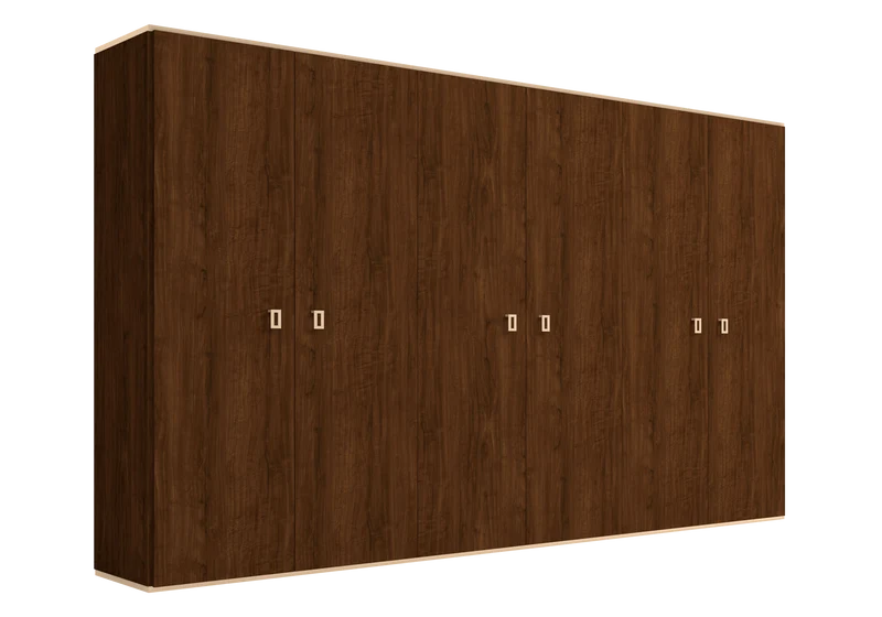 Armoire 6 portes noyer laqué – Eva