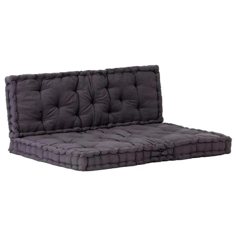 Coussins de palette canapé de sol dossier assise en coton noir DEC021323