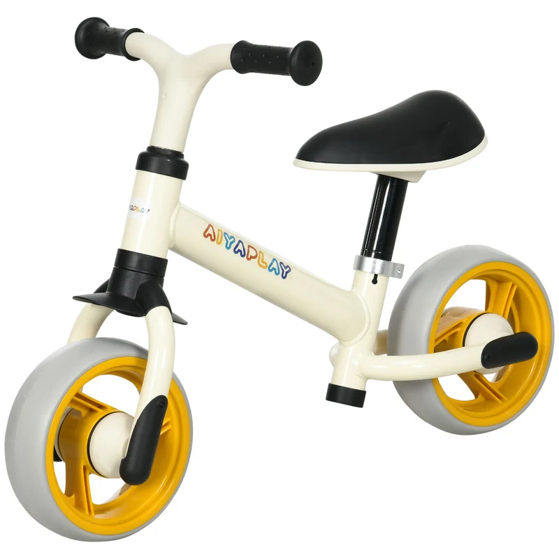 Vélo d'équilibre pour bébé 66 x 34 x 47 cm siège réglable roues increvables stabilité ludique moderne en acier orange 21_0000539