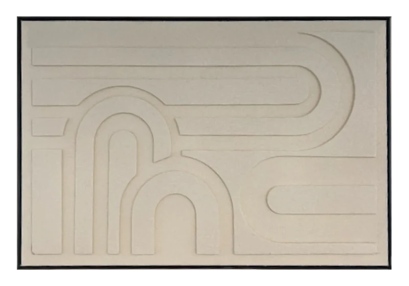 Tableau mural relief sablé lignes arrondies - Arka