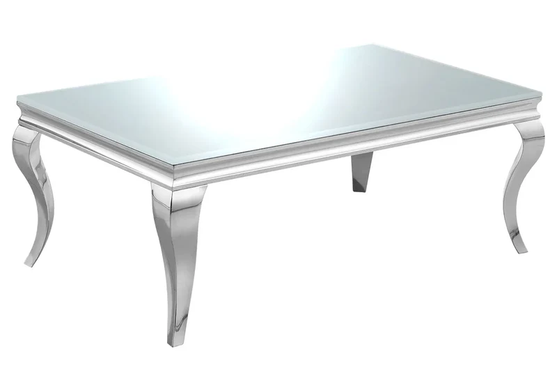 Table basse rectangulaire miroir argent - Neo