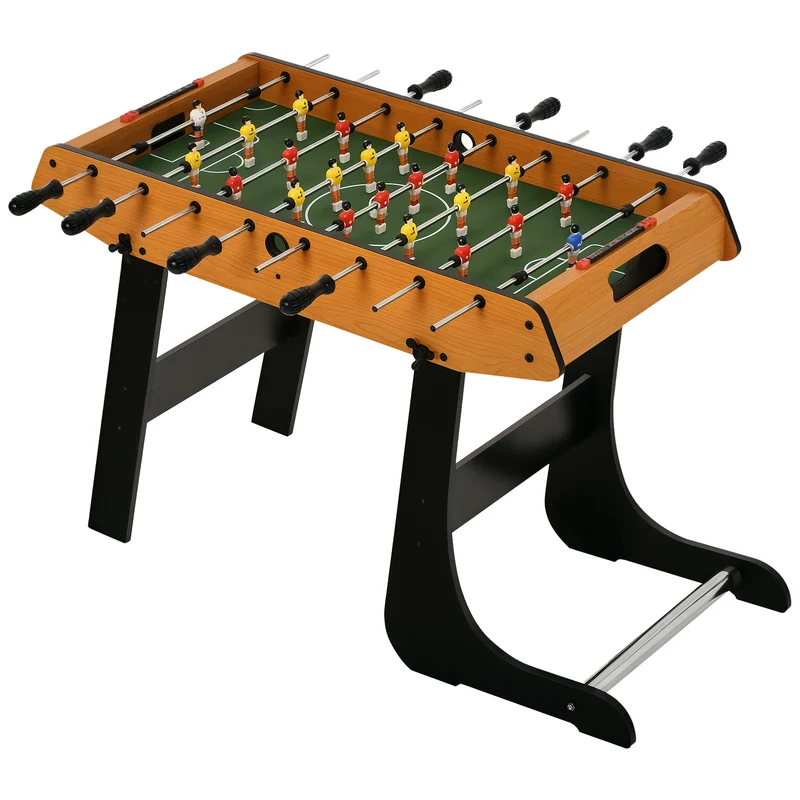 Baby-foot d'initiation pliable 98 x 42 x 62 cm gain de place poignées ergonomiques contemporain moderne en MDF noir 21_0006646