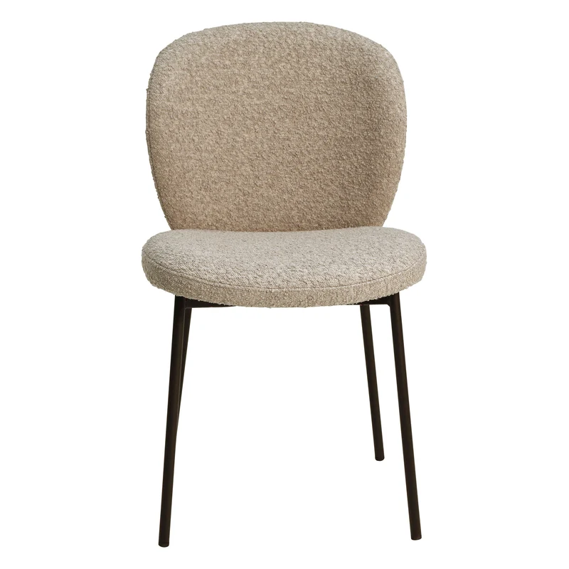 Chaise repas effet laine bouclette sable